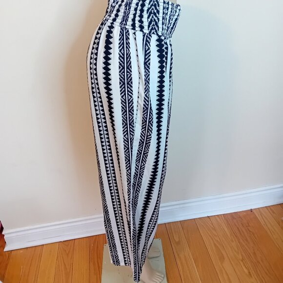 NWOT Women's Cupshe Lightweight Wide Leg Tribal Striped Coverup Beach Pants L - Picture 5 of 14